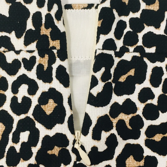 J CREW FACTORY Leopard Basketweave Pencil Skirt 14 - Picture 5 of 8